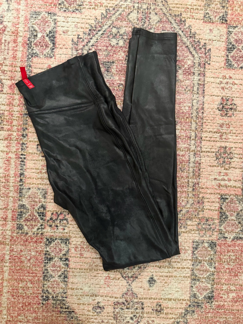 SPANX Black Faux Leather-Look Leggings